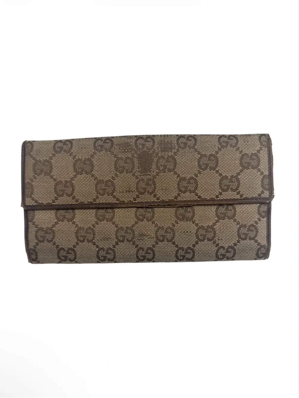 Vintage Gucci Brown GG Monogram Continental Wallet with Silver Hardware - Picture 6 of 6